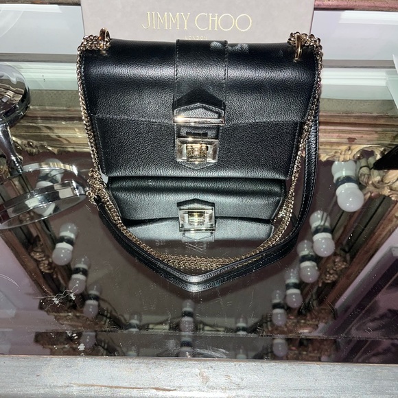 Jimmy Choo Bags Jimmy Choo Marianne Shoulder Bag Black Grained Calf